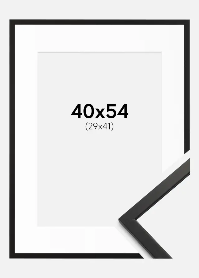 Cadre Edsbyn Noir 40x54 cm - Passe-partout Blanc 30x42 cm
