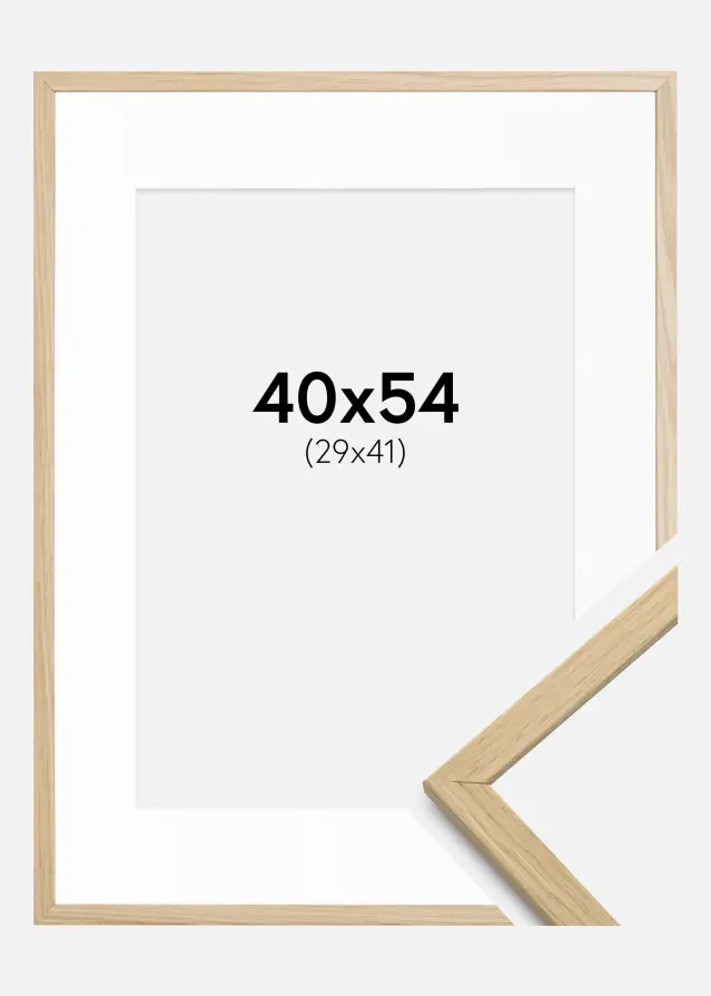 Cadre Edsbyn Chêne 40x54 cm - Passe-partout Blanc 30x42 cm