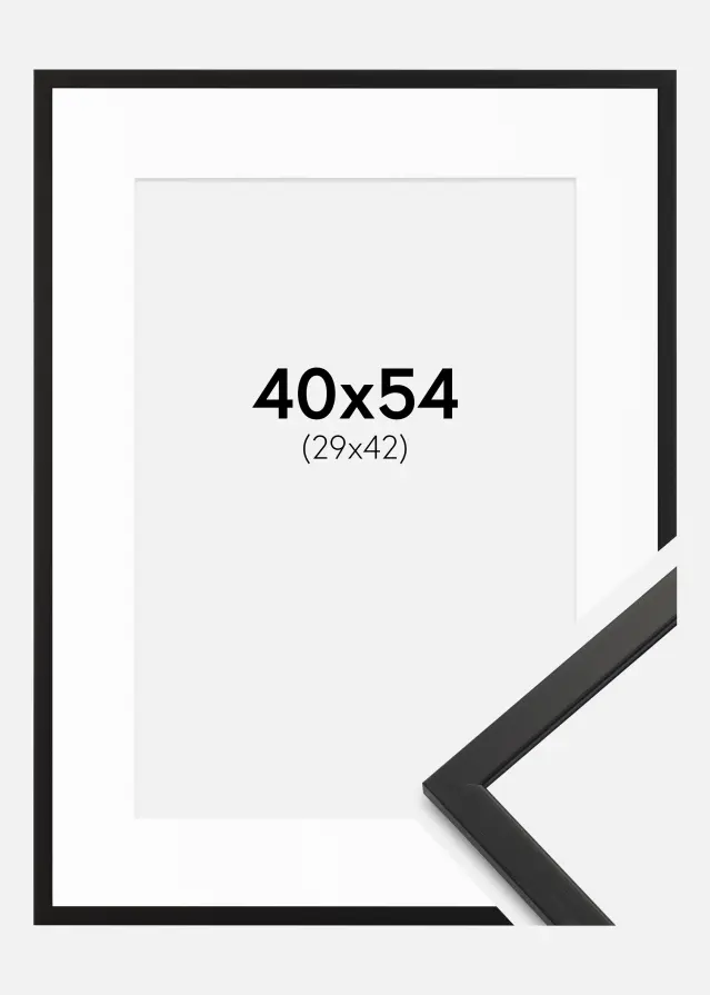 Cadre Edsbyn Noir 40x54 cm - Passe-partout Blanc 30x43 cm