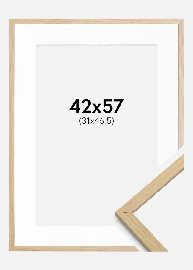 Cadre Edsbyn Chêne 42x57 cm - Passe-partout Blanc 32x47,5 cm