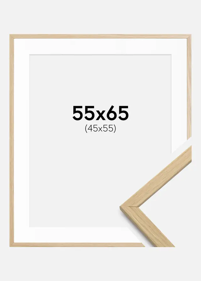 Cadre Edsbyn Chêne 55x65 cm - Passe-partout Blanc 46x56 cm