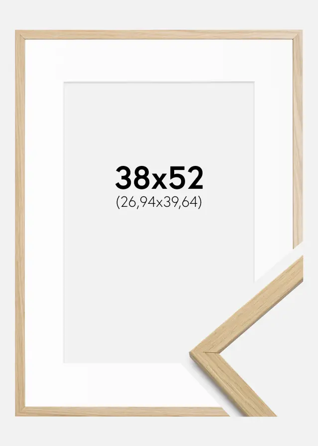 Cadre Edsbyn Chêne 38x52 cm - Passe-partout Blanc 11x16 inches