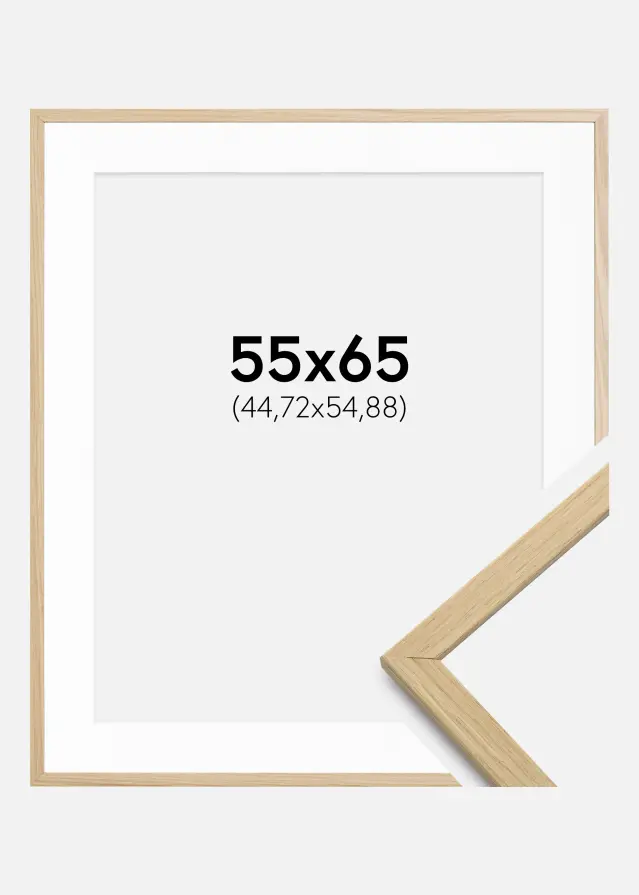 Cadre Edsbyn Chêne 55x65 cm - Passe-partout Blanc 18x22 inches