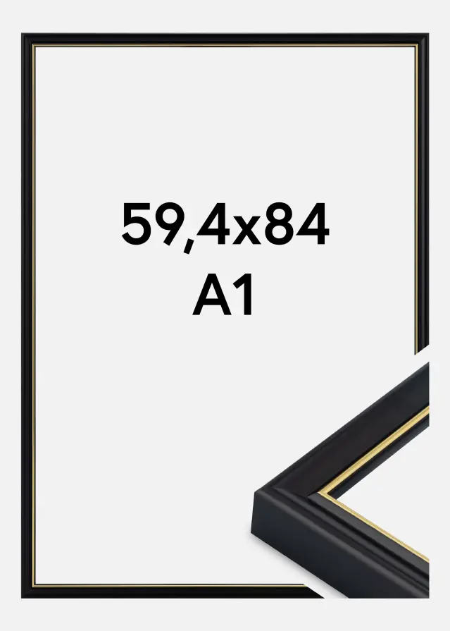 Cadre Canterbury Verre Acrylique Noir 59,4x84 cm (A1)