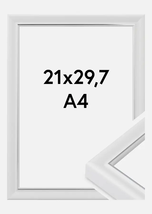 Cadre Canterbury Verre Acrylique Blanc 21x29,7 cm (A4)