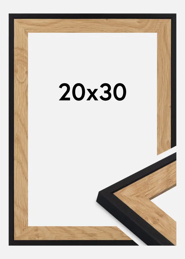 Cadre Linea Verre Acrylique Oak / Black 20x30 cm