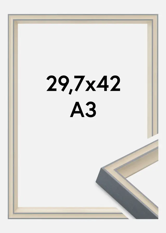 Cadre Riga Verre Acrylique Gris 29,7x42 cm (A3)