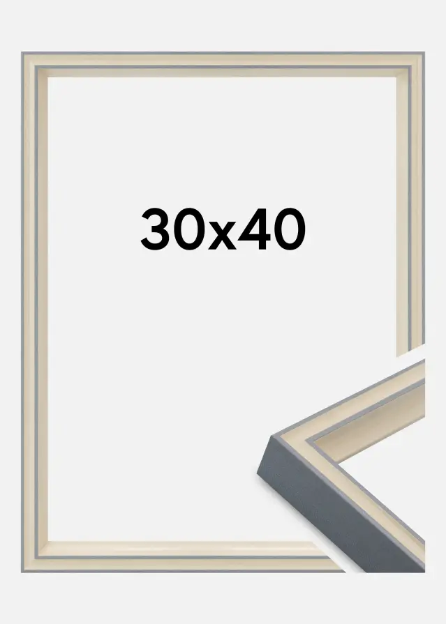 Cadre Riga Verre Acrylique Stone White / Bluish Grey 30x40 cm