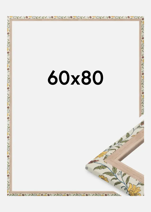 Cadre Arco Verre Acrylique Fleuri Chêne 60x80 cm