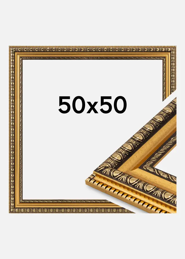 Cadre Ornato Verre Acrylique Gold 50x50 cm