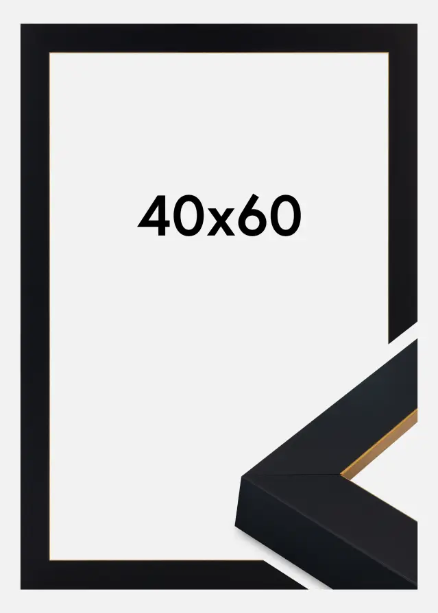 Cadre Sussex Verre Acrylique Noir/Or 40x60 cm