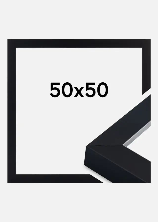 Cadre Sussex Verre Acrylique Noir/Argent 50x50 cm