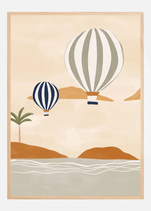 Airballoons In Dessert Poster