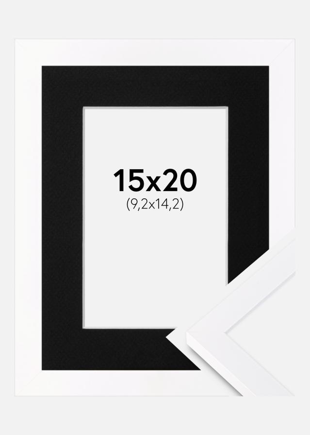 Cadre Selection Blanc 15x20 cm - Passe-partout Noir 4x6 pouces
