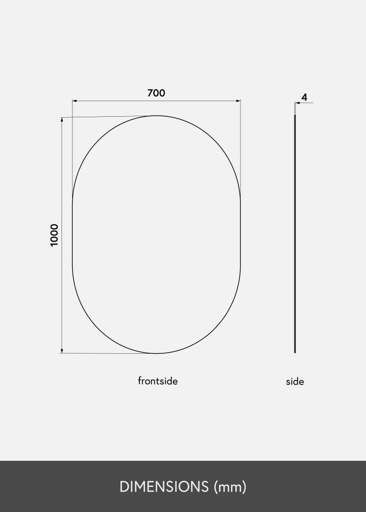 KAILA Miroir Oval 70x100 cm