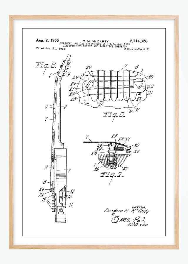 Dessin de brevet - Guitare électrique II - Poster