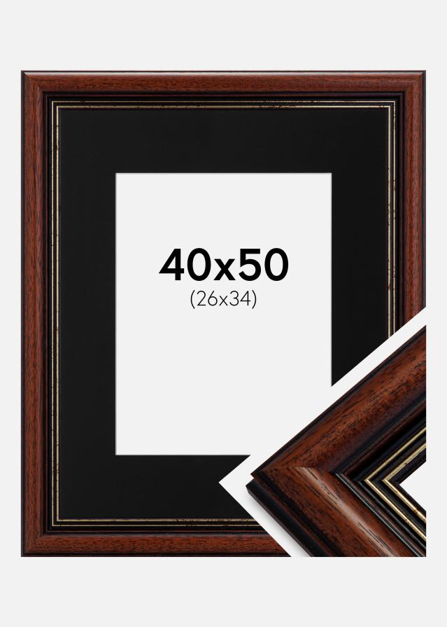 Cadre Old Retro 40x50 cm - Passe-partout Noir 27x35 cm