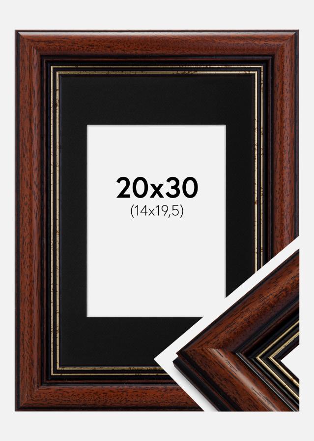 Cadre Old Retro 20x30 cm - Passe-partout Noir 15x21 cm (A5)