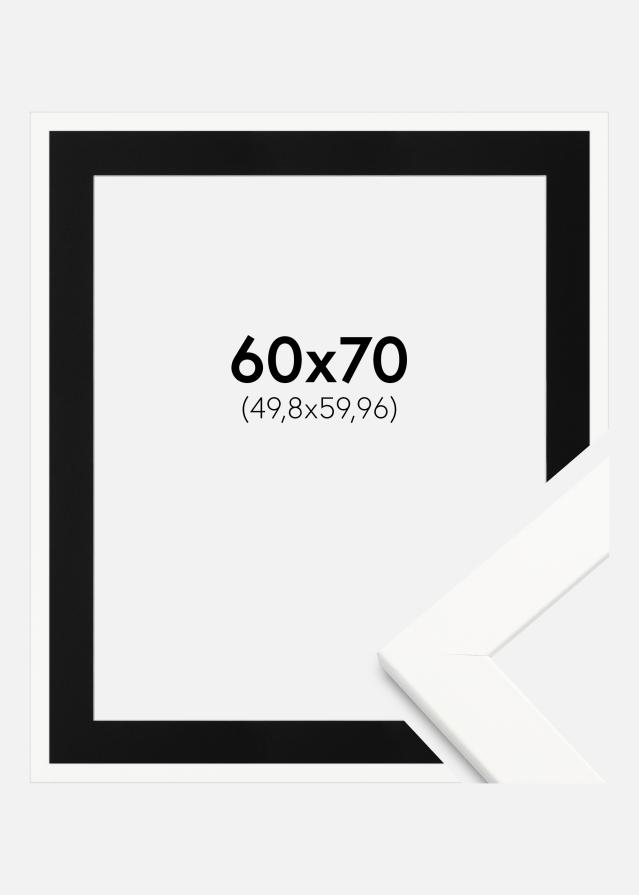 Cadre Trendline Blanc 60x70 cm - Passe-partout Noir 20x24 pouces