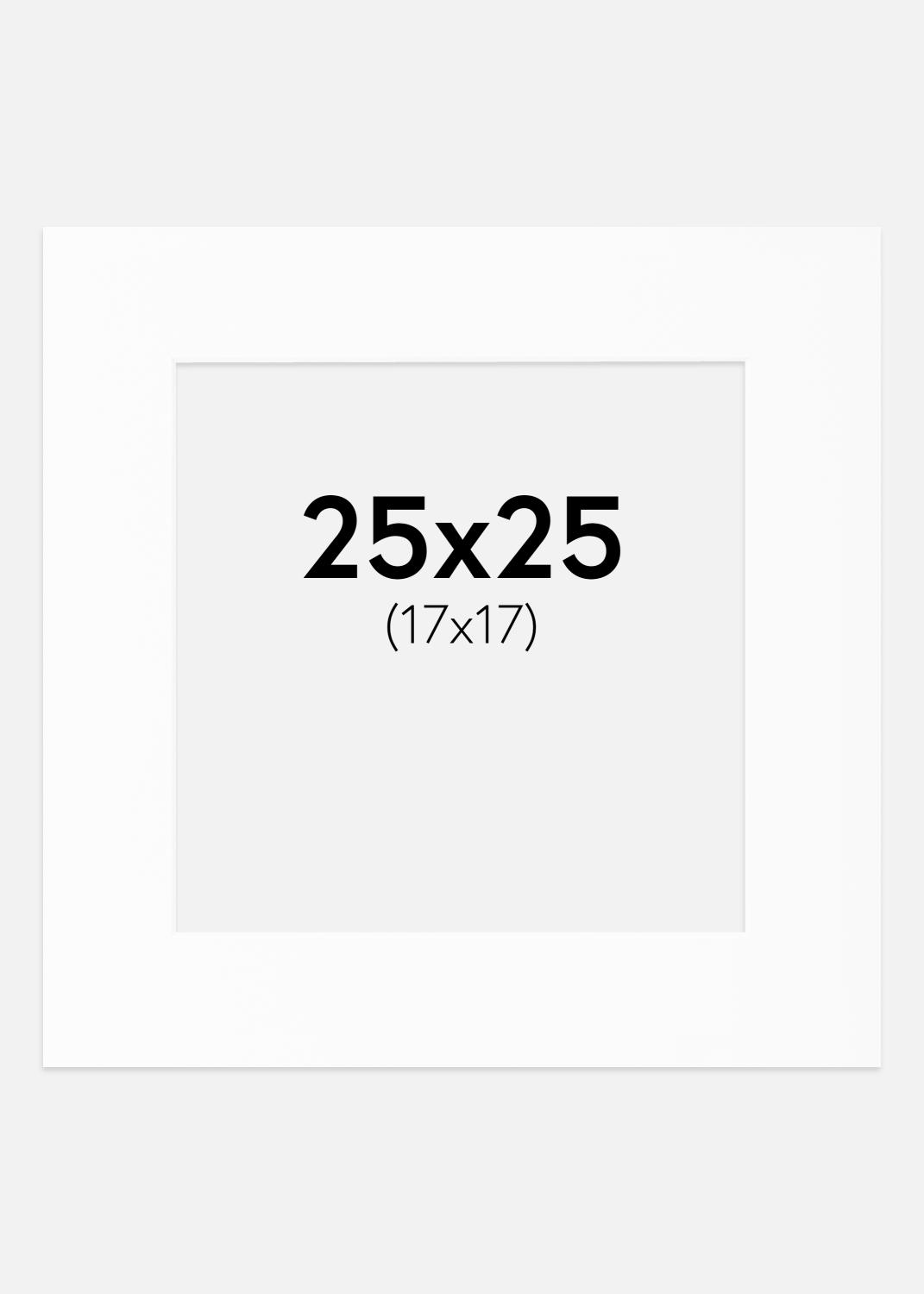 Product Image for Passe-partout Blanc Standard (noyau blanc) 25x25 cm (17x17)