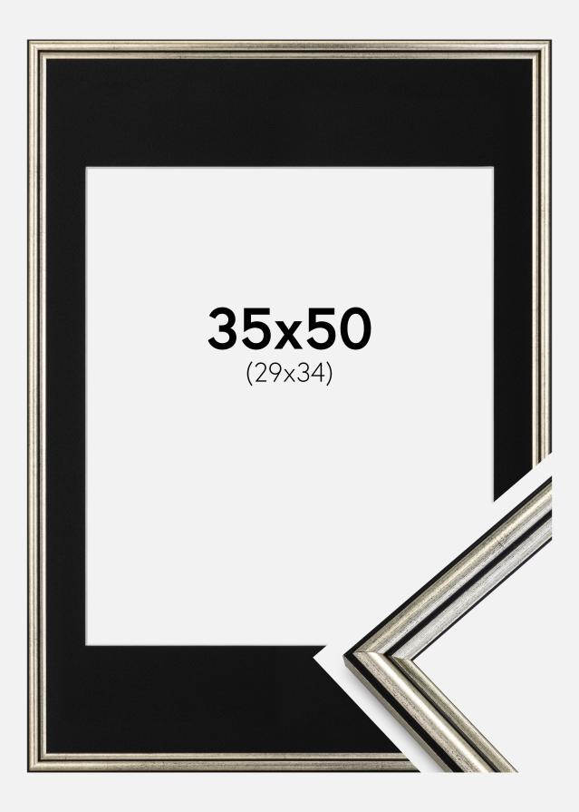 Cadre Horndal Argent 35x50 cm - Passe-partout Noir 30x35 cm