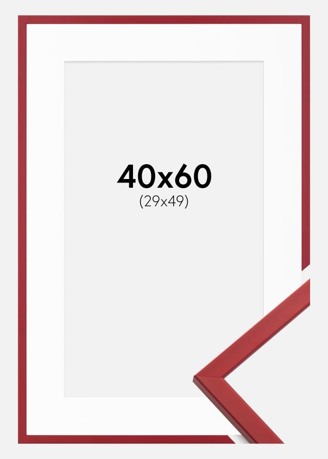Cadre Edsbyn Rouge 40x60 cm - Passe-partout Blanc 30x50 cm