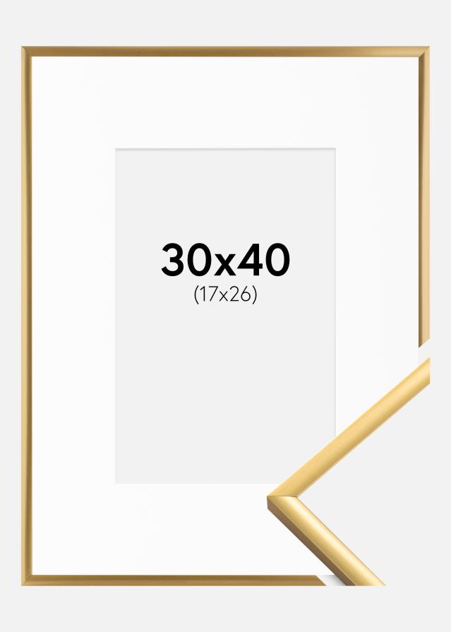Cadre New Lifestyle Shiny Gold 30x40 cm - Passe-partout Blanc 18x27 cm