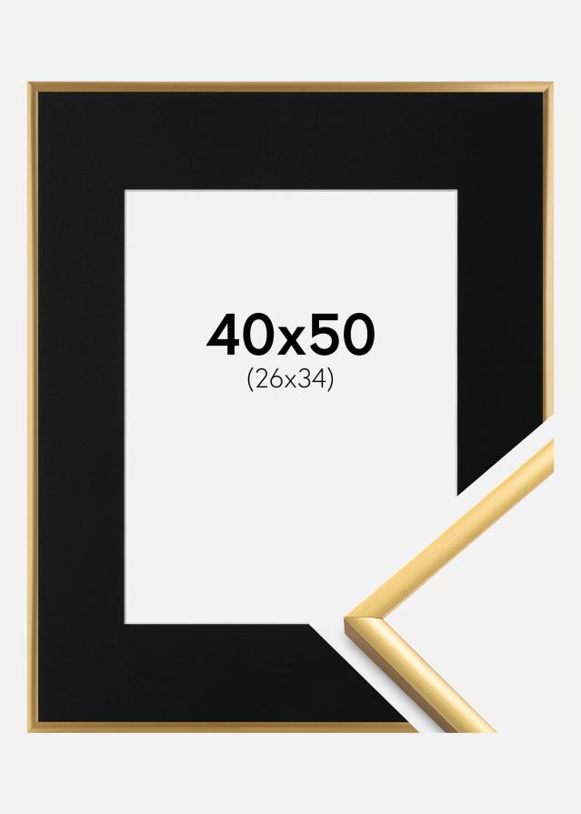 Cadre New Lifestyle Shiny Gold 40x50 cm - Passe-partout Noir 27x35 cm