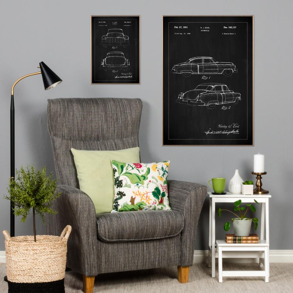 Dessin de brevet - Cadillac I - Noir Poster