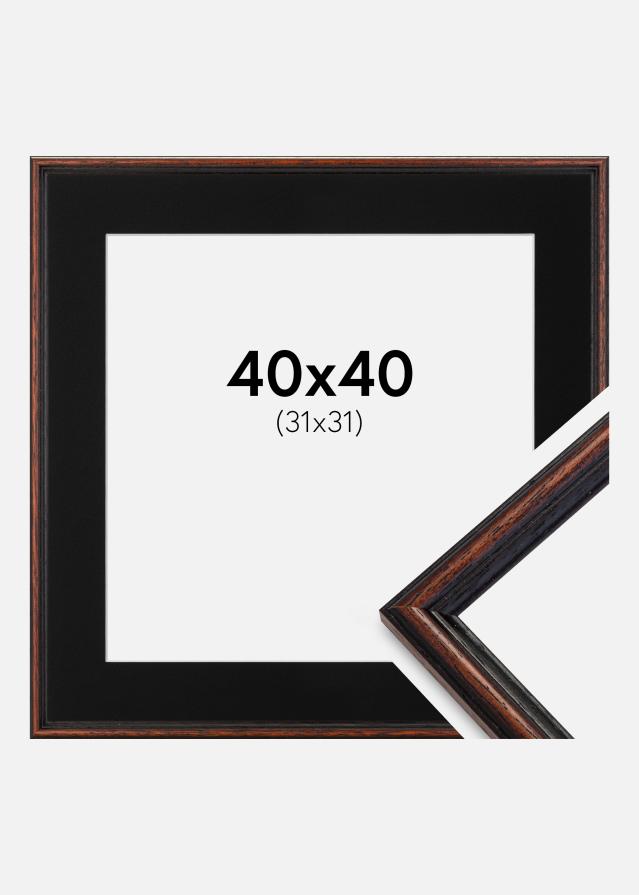 Cadre Horndal Noyer 40x40 cm - Passe-partout Noir 32x32 cm