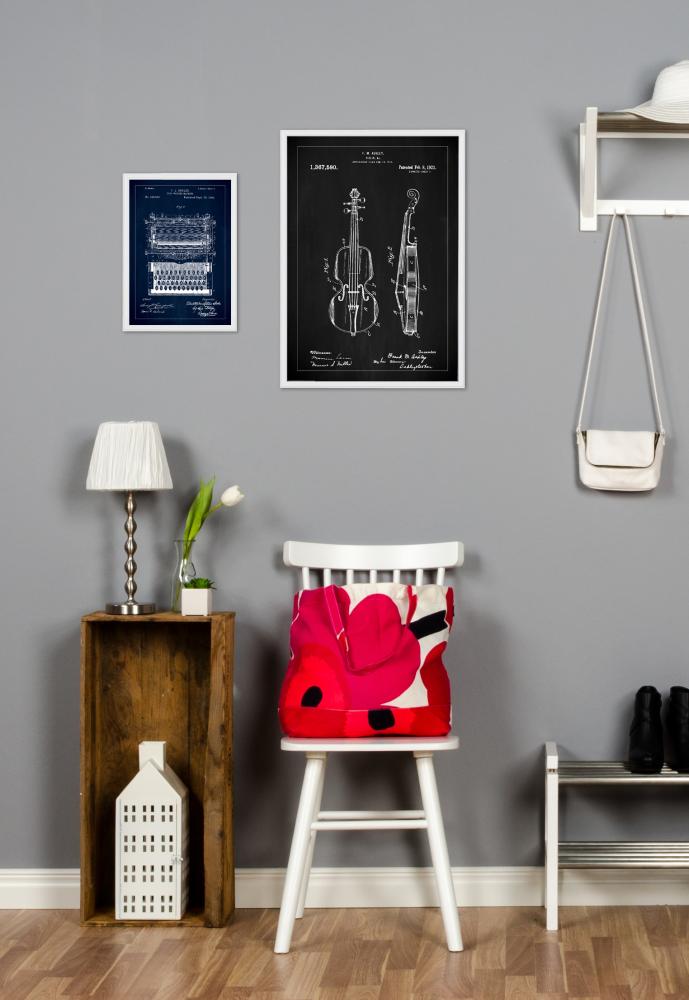 Dessin de brevet - Violon - Noir Poster