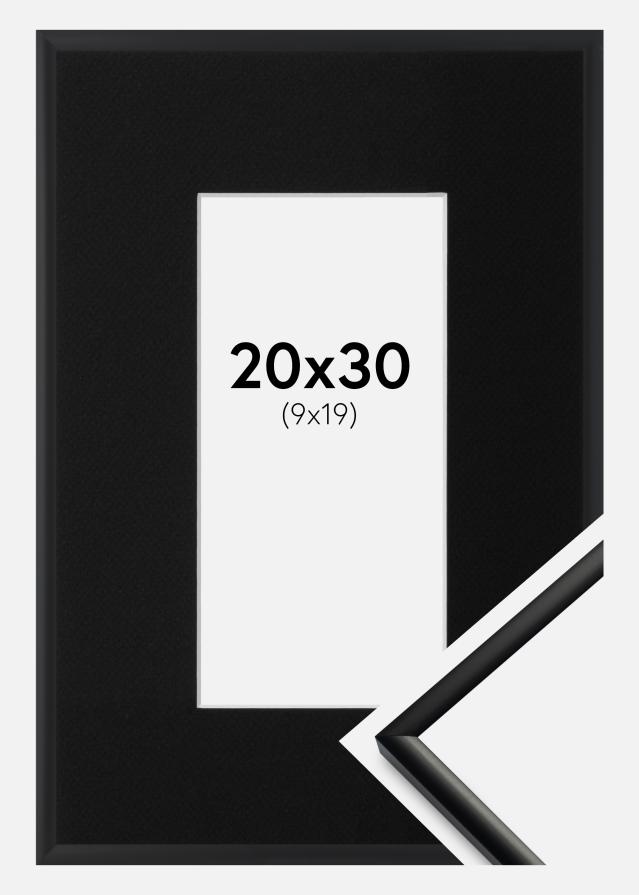 Cadre New Lifestyle Mat Noir 20x30 cm - Passe-partout Noir 10x20 cm