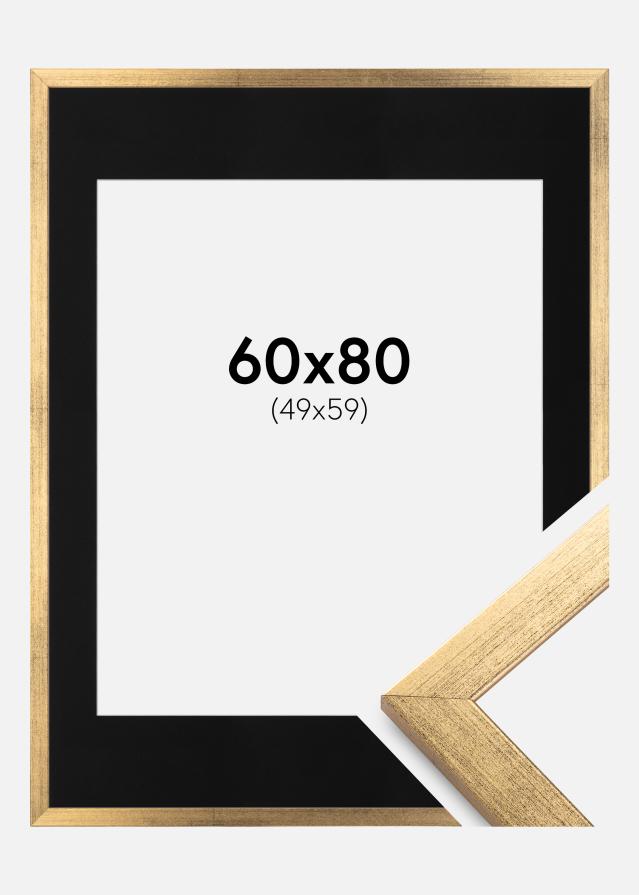 Cadre Stilren Or 60x80 cm - Passe-partout Noir 50x60 cm