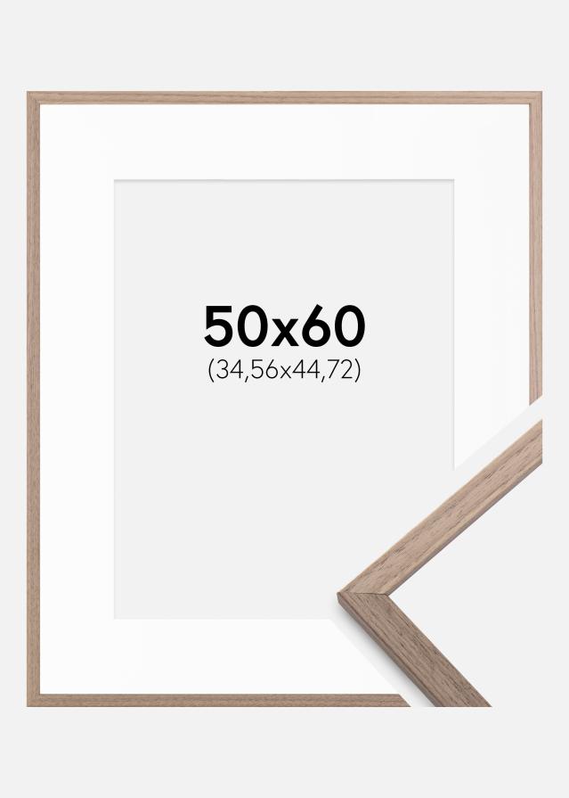 Cadre Edsbyn Noyer Clair 50x60 cm - Passe-partout Blanc 14x18 inches