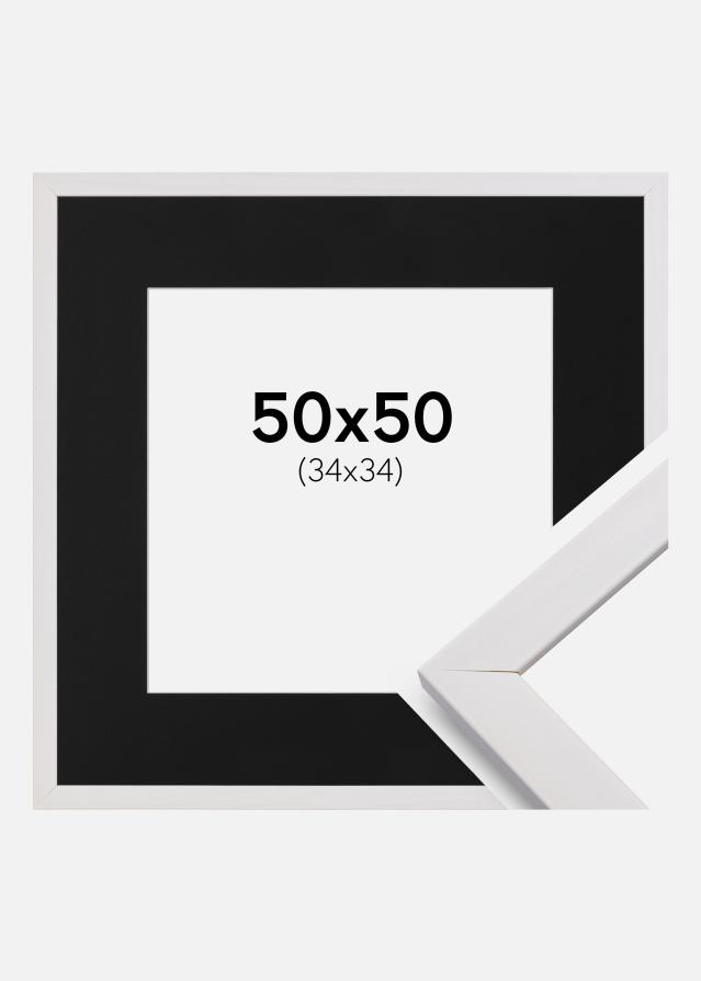 Cadre Stilren Blanc 50x50 cm - Passe-partout Noir 35x35 cm