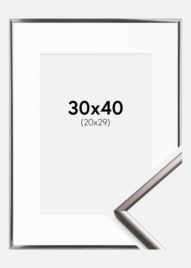 Cadre New Lifestyle Acier 30x40 cm - Passe-partout Blanc 21x30 cm