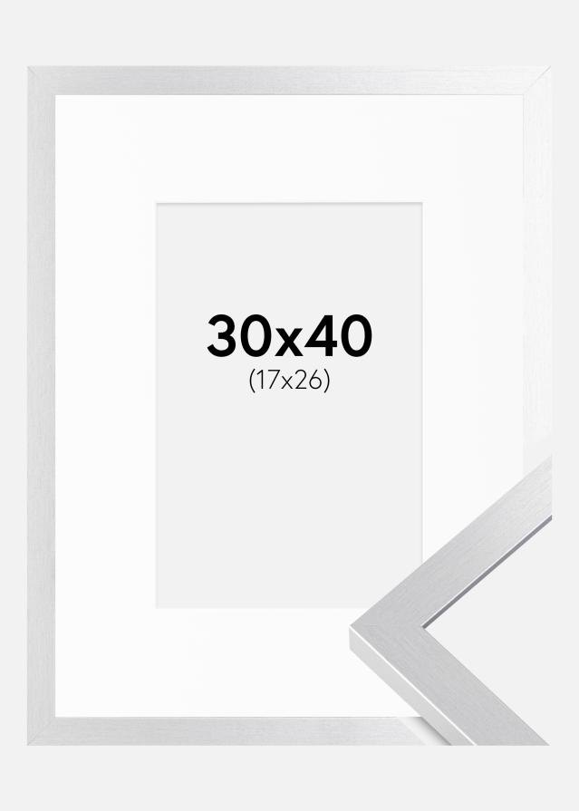 Cadre Selection Argent 30x40 cm - Passe-partout Blanc 18x27 cm