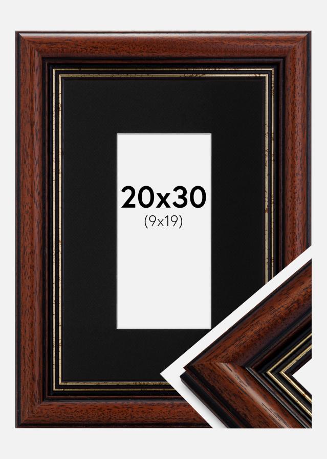 Cadre Old Retro 20x30 cm - Passe-partout Noir 10x20 cm