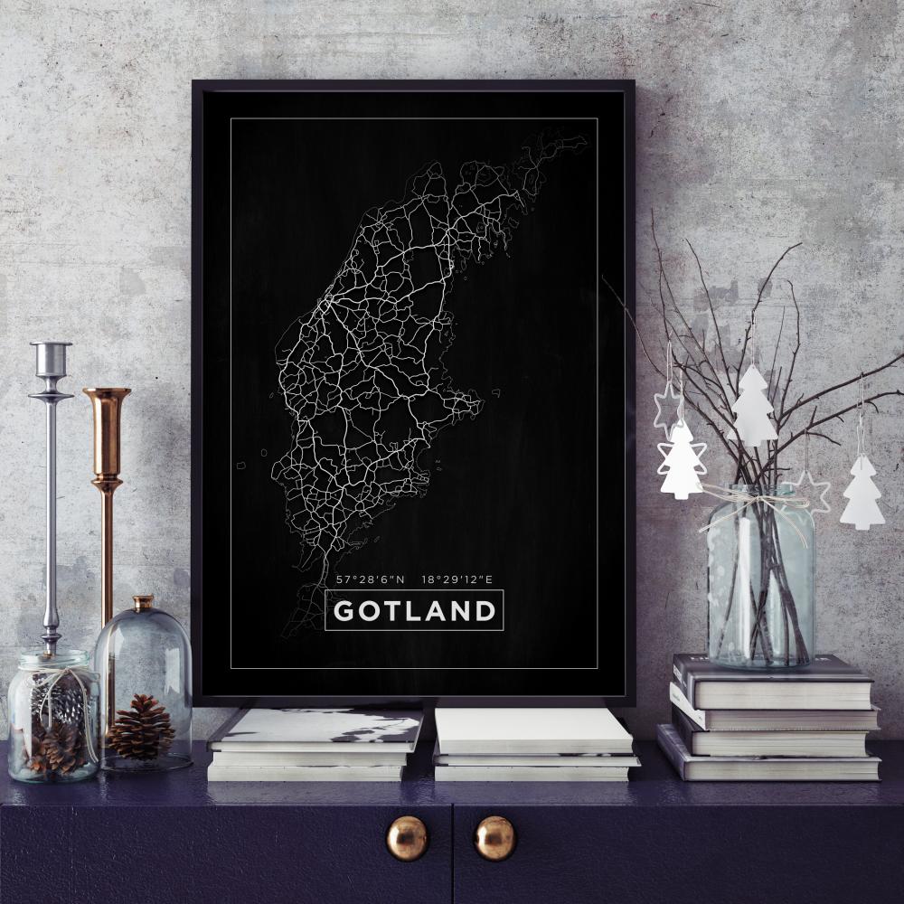 Map - Gotland - Black