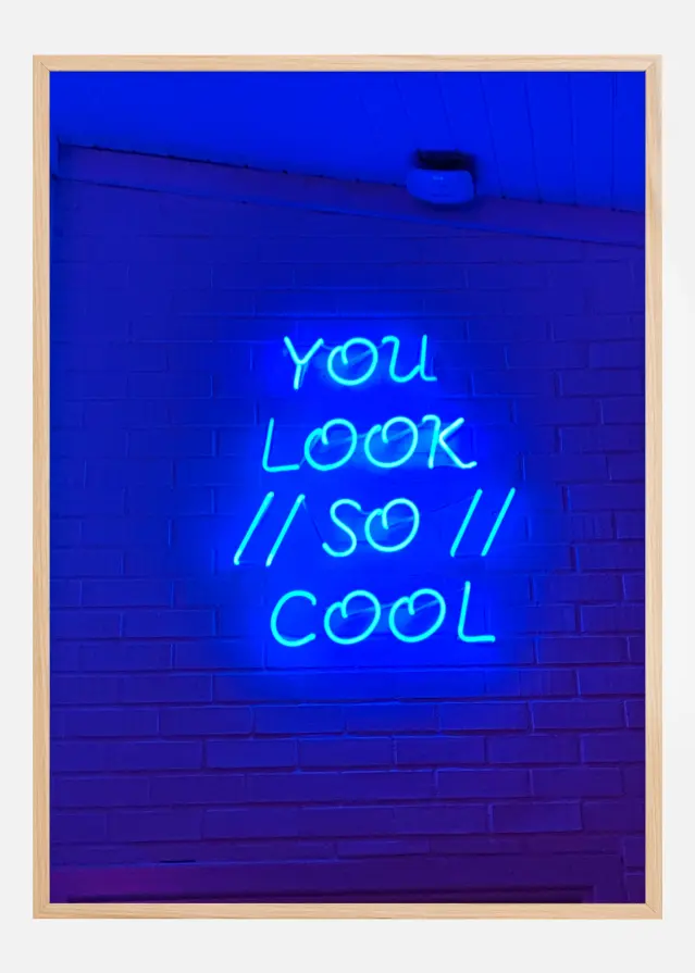 Blue Neon Sign Poster