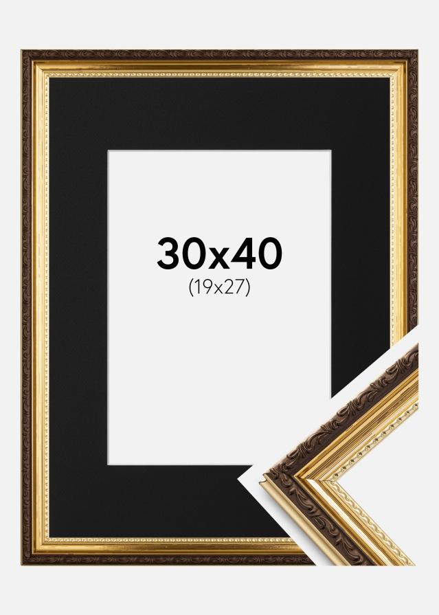 Cadre Abisko Or 30x40 cm - Passe-partout Noir 20x28 cm
