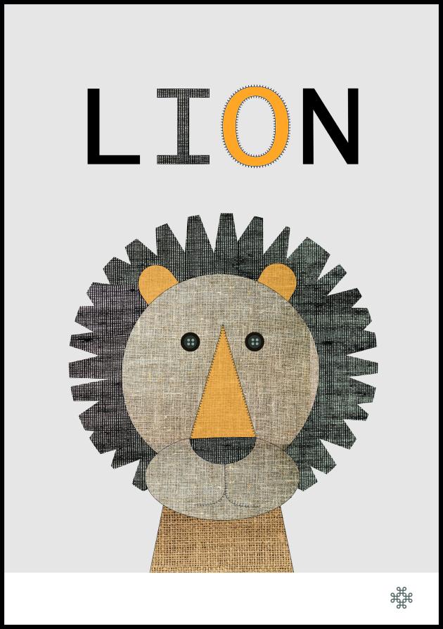 Fabric lion Poster