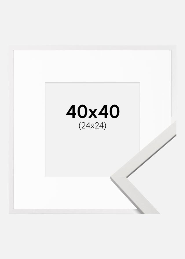 Cadre Edsbyn Blanc 40x40 cm - Passe-partout Blanc 25x25 cm