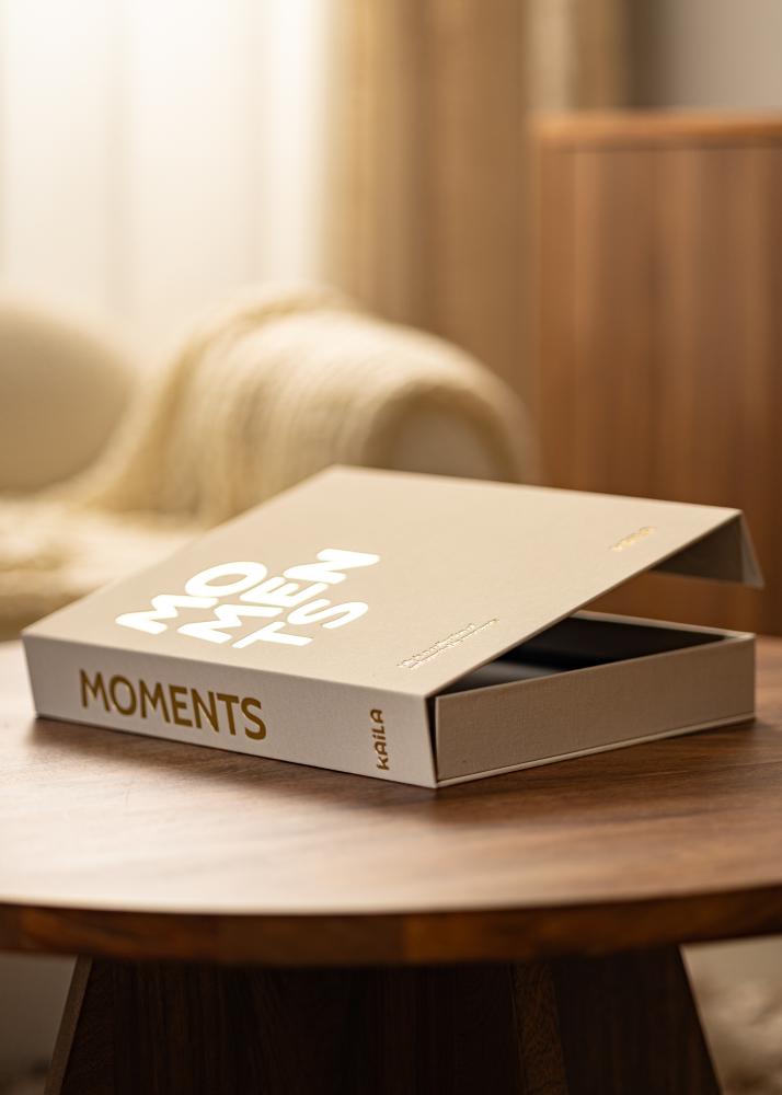 KAILA MOMENTS Creme - Coffee Table Photo Album (60 Pages Noires)