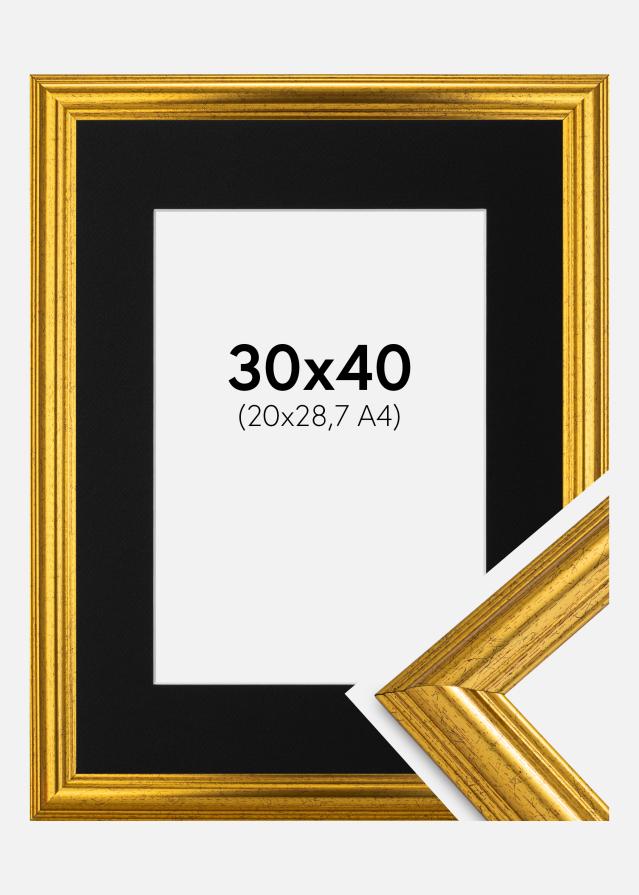 Cadre Västkusten Or 30x40 cm - Passe-partout Noir 21x29,7 cm