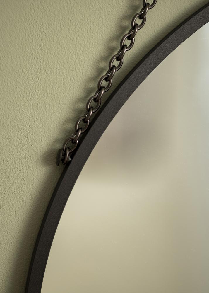 Miroir rond Modern Noir 51 cm Ø