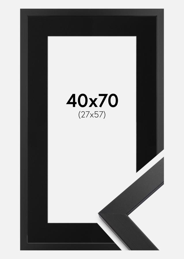 Cadre Black Wood 40x70 cm - Passe-partout Noir 28x58 cm