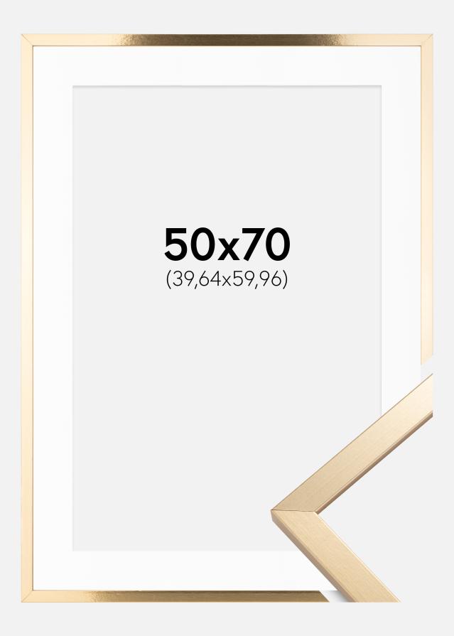 Cadre Trendy Or 50x70 cm - Passe-partout Blanc 16x24 pouces