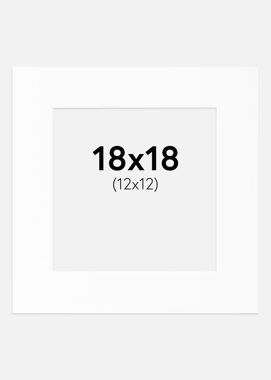 Product Image for Passe-partout Blanc Standard (noyau blanc) 18x18 cm (12x12)