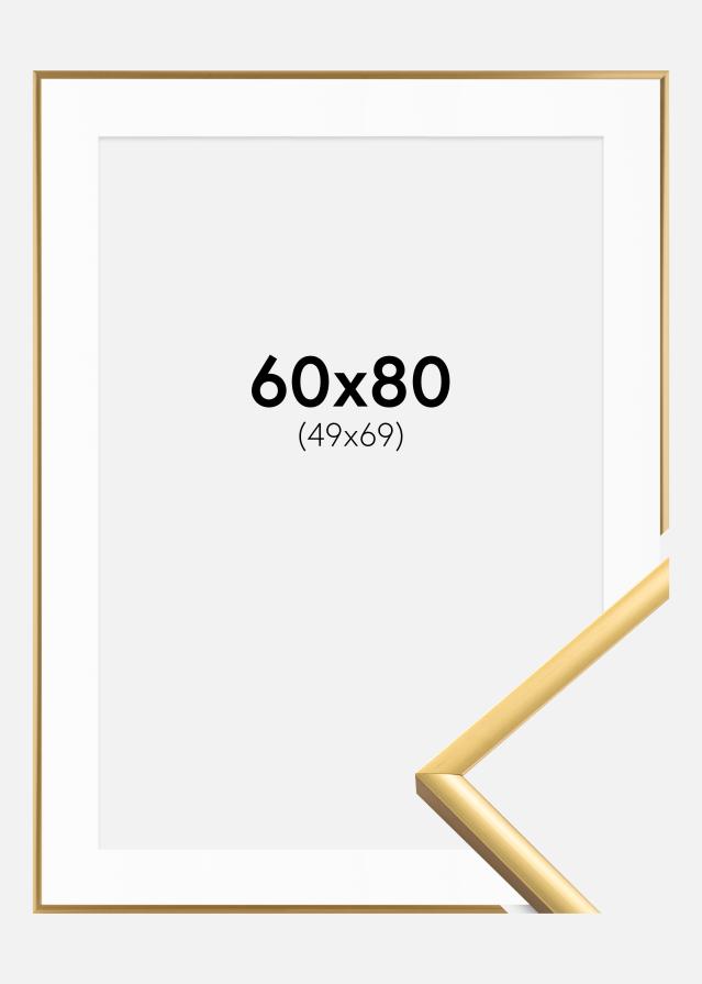 Cadre New Lifestyle Shiny Gold 60x80 cm - Passe-partout Blanc 50x70 cm